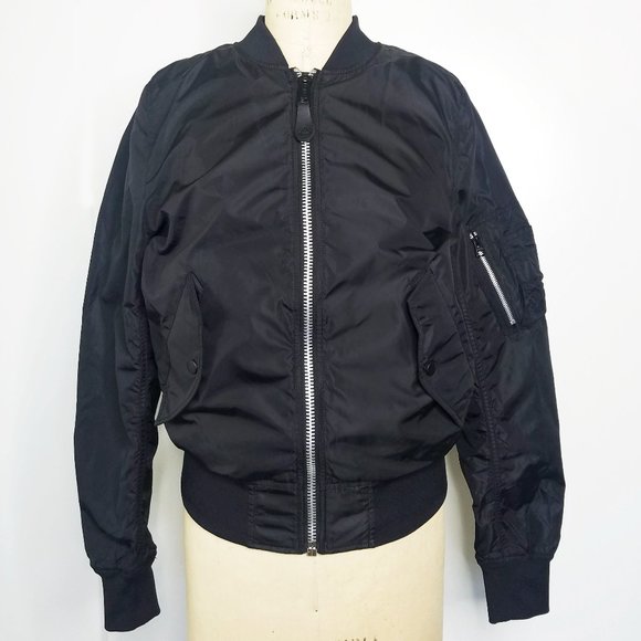 Alpha Industries MA-1 Bomber Jacket with Psyop Serpent Embroidery Black Unisex
